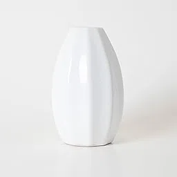 KALAKRITI Ceramic White Bud Vase | Slim Decorative Tabletop Pot | Ideal for Single Stems, Dried Flowers & Minimalist Home Decor | Suitable for Living Room, Office, Shelf Styling & Gifting-picture-24