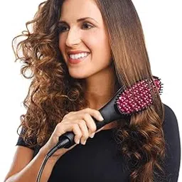 Walberrie 2 in 1 Straight Ceramic Hair Styler Comb and Curler Hair Straightener Brush for Women, Multicolour-1-picture-47