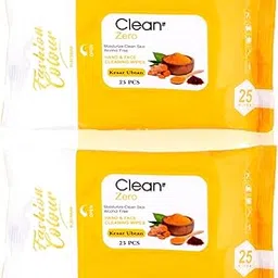 Fashion Colour Platinum Clean It Zero Hand and Face Cleaning Wipes 25N Each | Wet Wipes for Face | Hydrating,Refreshing, Soothing | (Kesar Ubtan (Pack of 2))-picture-10