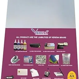 Verena A4 Size PVC Spiral Book Binding Sheet - Set of 1, Pack of 100 Sheets (Glossy Transparent)-picture-44