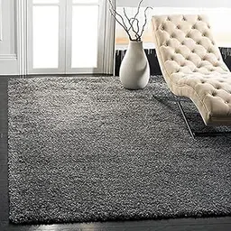 WEAVE & WONDER CARPET® Micro Polyester Yarn Super Soft Fluffy Area Rug for Living Room Handmade 2 Inches (Thickness,Pile) Self Design Color Grey Size(3x5 Feet 90x150 Cm)-image-4