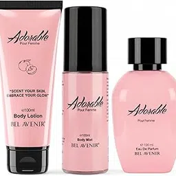 Belavenir Adorable Her Luxe Layering Gift Set – 3 in 1 Perfume, Body Mist & Lotion (300 ml) – Floral Fruity & Musky Accord – Long Lasting Women Fragrance Gift Set – An Elegant Ritual by Bel Avenir-picture-10
