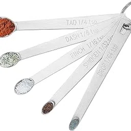 5PCS Small Measuring Spoons Set - Cuttte Stainless Steel Tiny Measuring Spoons for Cooking Baking, 1/4 1/8 1/16 1/32 1/64 tsp, Teaspoon Minispoon for Powders, Spices-picture-30