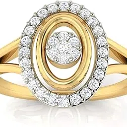 18k (750) Yellow Gold and Diamond Ring for Women-image-2