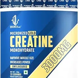 QUENCHLABZ Creatine Monohydrate 100g | Pure Micronized Creatine Powder | Unflavored, Fast-Absorbing |Muscle Growth, Strength & Endurance |Pre & Post-Workout Supplement for Gym & Athletes - 100 Grams-picture-11