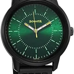 sonata Volt Quartz Analog Green Dial Polyurethane Strap Watch for Men-77085PP22W/NT77085PP22W-picture-65