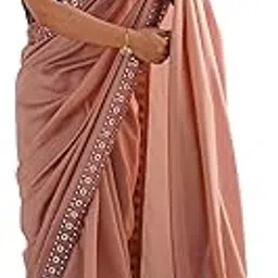 akhilam Women's Brown Vichitra Silk Solid Saree With Unstitched Blouse Piece (RADHA1301_RX)-picture-15