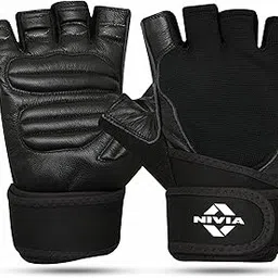 Nivia Cobra Sports Gloves with Strap, Large (Black)-picture-16