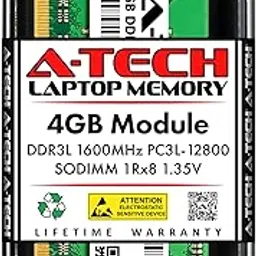 A-Tech 4GB RAM Replacement for Samsung M471B5173QH0-YK0 | DDR3/DDR3L 1600MHz PC3L-12800 1Rx8 1.35V SODIMM 204-Pin Memory Module-picture-24