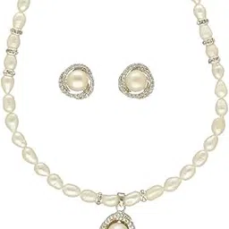 sri jagdamba pearls dealer Sri Jagdamba Pearls Zoey Pearl Set For Women & Girls | Gifts To Women/Wife/Sister | Valentine Gifts for Girlfriend | Hyderabadi Freshwater Pearls With Certificate of Authenticity-picture-38