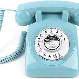 MCHEETA Retro Phone 1980's Vintage Blue Corded Landline Telephone for Home/Office-image-40