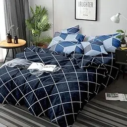 KIAAKSH Super Quality Glace Cotton Quilt Cover/Duvet Cover/rajai/ 210 Thread Count, Zipper Closure (Size 60x90) Inches Set of 1 DVT-CPR 19-image-11