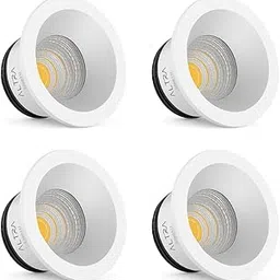 3W Button COB LED False Ceiling Roof Spotlight | Small Recessed Focus Light for Indoor, Home & Display, Showroom | Warm White, Aluminium Body, White Finish | Pack of 4-picture-18