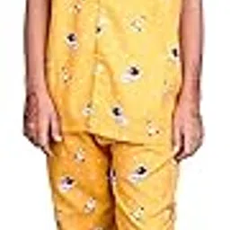 kidzo Relaxed-Fit Trendy Sleepsuit Set for Girls | Cotton | Yellow | 9-10 Years | KIDS14005-picture-21