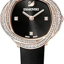 swarovski(スワロフスキー) Crystal Flower Black Dial Black Leather Strap Women's Watch 5552421-picture-46