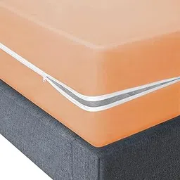 Vocal Store Ultra Soft Waterproof Mattress Protector Single Size Fitting 5" Deep Mattress | Breathable Hypoallergenic Full Mattresses Cover (48x78x5 Inches|4x6.5x0.41 Feets V05 - Beige)-picture-29
