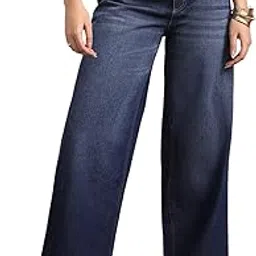 Women's High Rise Loose Baggy Fit Washed Jeans Non-Stretchable-image-18