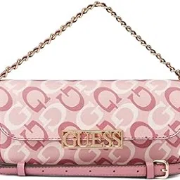 guess Women Pink Typography Adjustable Detachable Strap Crossbody Bag-picture-11