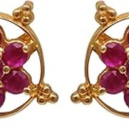 joyalukkas 22K Gold with Ruby Stud Earrings for Women, Gold-picture-47