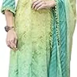 shree - she is special Shree Women Georgette Lemon Green Yellow Floral Print Dress with Dupatta-picture-13