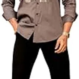 Dark Grey Sequin Satin Cotton Club Wear Shirt for Men – Shimmer Detailing with Soft Finish – Party Ready Design with Comfortable Fit-image-56