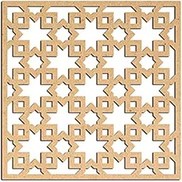 Haoser Pine MDF-3mm Wooden Panel for Room Divider/Partition, Wall Decor Pack of 1 Geometric Laser Cut Carved Panel (Panle-2_LxW-30x30cm)-picture-15