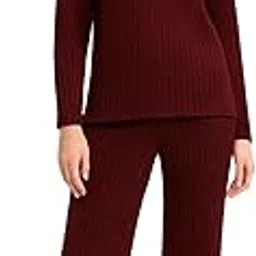 kvetoo Women Winter Coord Set Wool Blend High Neck Sweater and Wide Leg Pants Warm Tracksuit Pajama Set Two Piece Knitwear Travel Wear for Lounge Casual Office-picture-19