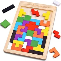 Nuwishtek Wooden Russian Blocks Puzzle Brain Teasers Toy Tangram Jigsaw Intelligence Colorful 3D Game STEM Montessori Educational Gift for Kids-picture-24