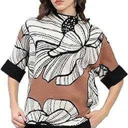 global republic Viscose Blend Abstract Print High Neck Pullover for Women (16458)-picture-48