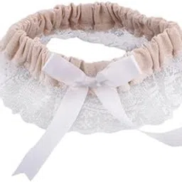 ujeavette 3xWedding Bridal Elastic Burlap Lace Flower Leg Garter with Bow Thigh Ring-picture-22