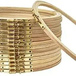 EmbroideryMaterial 10 Inch Round Wooden Embroidery Hoop Ring Frame | for Hand Embroidery, Cross Stitch, Sewing, Painting, Craft & DIY Projects with Brass Screw (1 Piece)-image-81