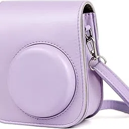 STELA PU Leather Camera Case Compatible with Fujifilm Instant Mini 11 Instant Camera with Adjustable Strap (Lilac Purple)-picture-33