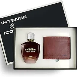 Ajmal Intense Iconic Perfume Gift Set For Men |100ml Oud Of Dubai Perfume For Men With Wallet | Luxury Long-Lasting Eau De Parfum-image-6
