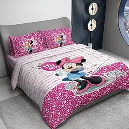 Sassoon Disney Minnie Mouse Digital Printed 100% Cotton Bedsheet with 2 Pillow Covers in 300TC-picture-34