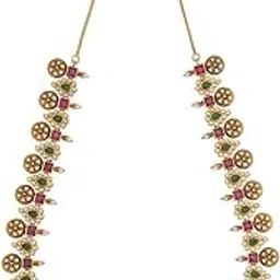 kushal's Fashion Jewellery Ruby-Green Gold Polished Copper Antique Necklace, Best for Casual Wear & Special Occasion - 431459-picture-28