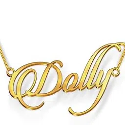 dreamrax Dolly Cursive Gold & Silver Name Pendant Necklace, Best Jewelry Gift for Girls.-picture-29