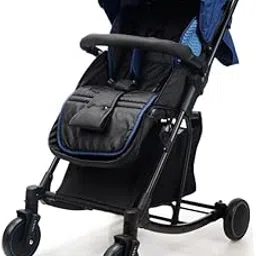 HAPPY BEAR - Baby Stroller, Pram for 0 to 3 Years,New-Born,Toddler, Kid, Boys and Girls, Easy Foldable, 360° Swivel Wheel, with Rocker Type,Large Storage Basket (Blue)-image-86