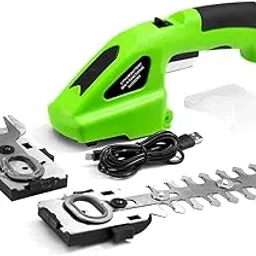 VENEKETY 2-in-1 Grass and Plant Cutter| Hand Held Grass Shear Hedge Trimmer Shrubbery Clipper Cordless Battery Powered Rechargeable for Garden and Lawn Scissors | 7.2 V 2000 mAh Li-ION Battery Hedge image 1