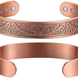 gehney joy of jewels Magnetic Copper Bracelet for Men | Adjustable Cuff Bangle in Pure Copper with Celtic Tree Design | Unisex Stylish Bronze Wristband for Men | Handcrafted Metal Bracelet with magnets-picture-12