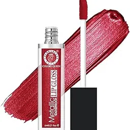 Colors Queen Metallic Waterproof Lip Gloss | Lightweight Lip Gloss with High Shine | Glossy Liquid Lipstick with Shimmer for Smooth & Shiny Lips, Non-Sticky Formula (17 - First Love)-picture-12
