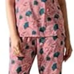 eminentix Women's Cotton Printed Round Neck Short Sleeve T-Shirt & Pajama Set | Night Suit Set-picture-28