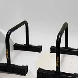 Fibrat Heavy Duty Parallel Dip Bars, Black Steel Construction, Adjustable Width, Floor-Mounted Workout Station for Home Gym, Calisthenics Training-image-65