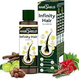 Hairshield Infinity Hair Ayurvedic Oil with 21 Herbs including Bhringraj, Henna, Amla, Neem | 8 Natural Oils | Promotes Hair Growth, Stops Hairfall, Reduces Breakage & Split Ends, Removes Dandruff | 100ml-image-1