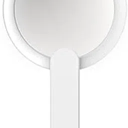 The Veera LED Lighted Makeup Mirror, Dual Magnification 1x/10x, Portable Rechargeable Hand Mirror with Dimmable Light, White, Compact Travel Beauty Tool-picture-25