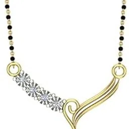 dishis 14/18K Yellow/White/Rose Yellow Gold and Diamond Tanmaniya Mangalsutra for Women-picture-53