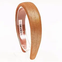Brown Metallic Hair Band For Women & Girls | Shimmer Fabric Elegant Headband | Broad Headband | Sparkling Hair Band | Hair Hoops Hairband | Fashionable Girls Accessories Headband-image-17