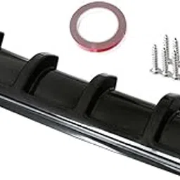 6 Fin Diffuser Rear Bumper Lip 62.5X16X4.5cm car Universal Glossy Black ABS Spoiler 6 Wing Car Attractive Spoiler-picture-32