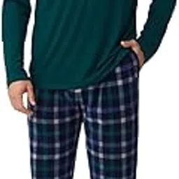 cuddl duds Mens Cabin Fleece Long Sleeve V-Neck Top and Pajama Pant 2-pc Set-picture-56