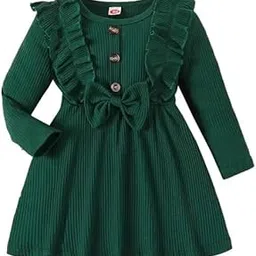 niren enterprise Green Siskin Button Front Baby Girl Frock-picture-17