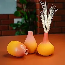 Ekhasa Ceramic Bud Flower Vase Set of 3 | Mini Flower Vases Combo for Home, Living Room, Dining Table or Office Decor | Gift Item Pack for Housewarming Ceremony | Center Table Small Decorative Items-image-93